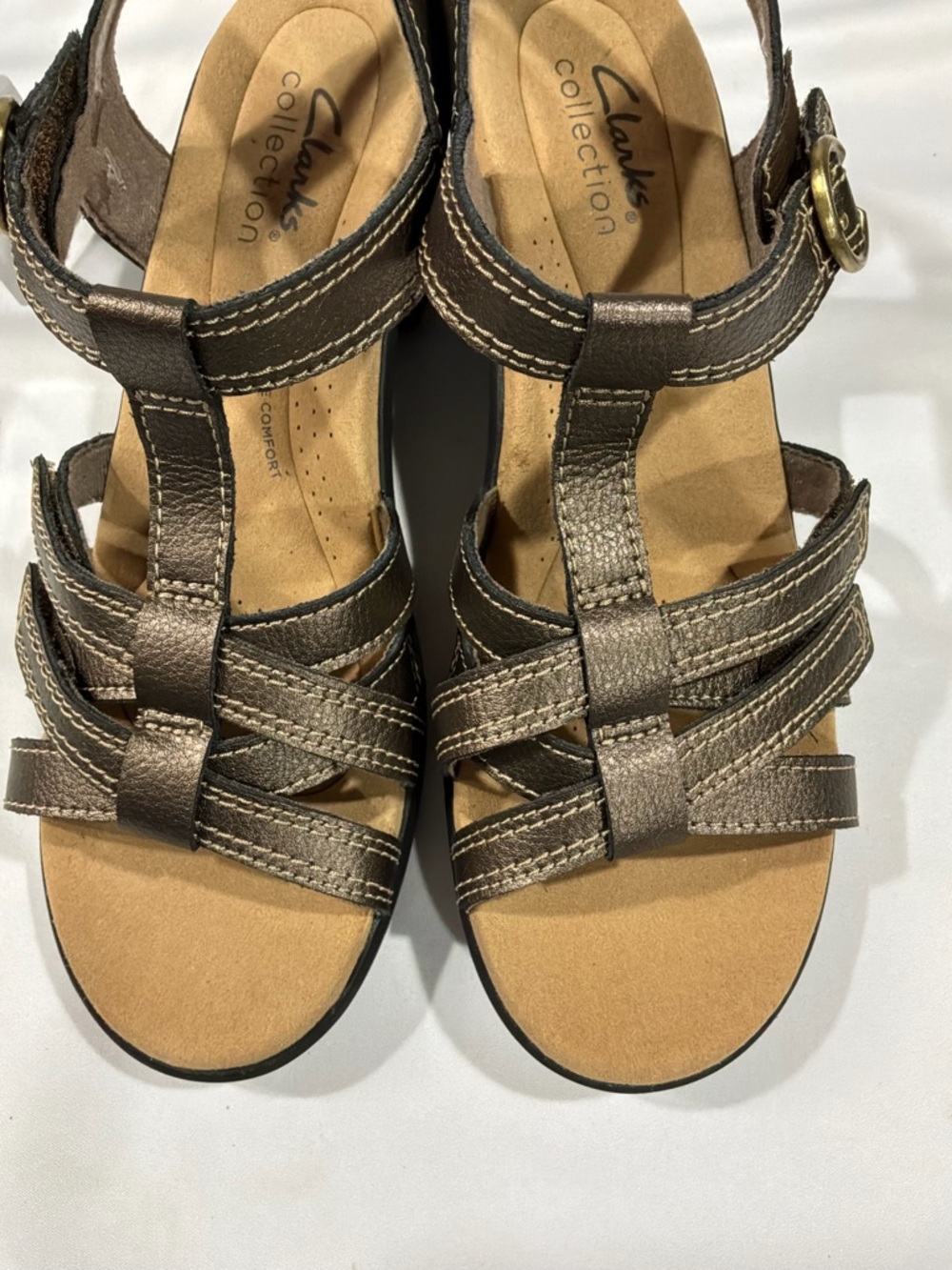 Clarks Women's Bronze Strappy Sandals NEW